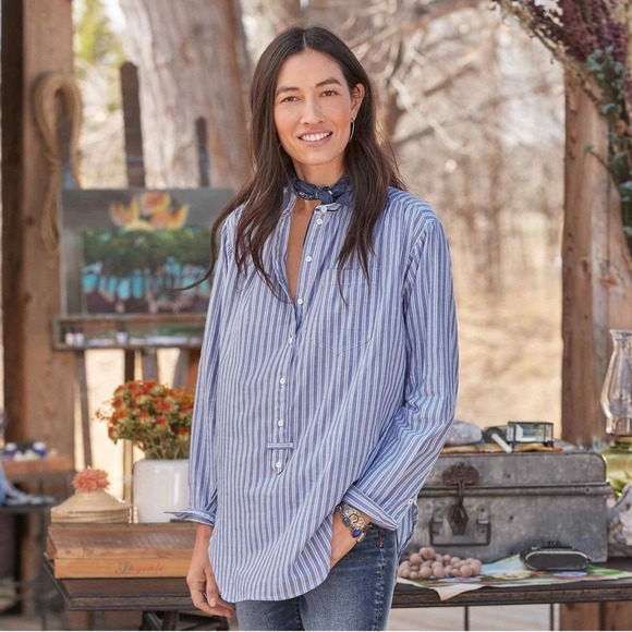 Sundance Ladies 100% Cotton Casual Stripe Tunic, XS - Picture 2 of 6